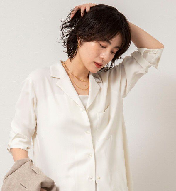 NOLLEY'S sophi「ドレープツイルオープンカラーシャツ」|シャツ・ブラウス|