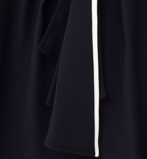 NOLLEY'S「《セットアップ対応》ウォッシャブルストレッチジョーゼットボウタイ風ペプラムブラウス」|シャツ・ブラウス|