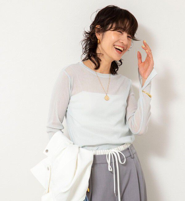 NOLLEY'S sophi「ウォッシャブルラメチュールロンＴ」|Tシャツ・カットソー|