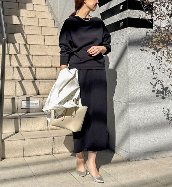 NOLLEY'S sophi「《セットアップ対応》ウォッシャブルボートネックライトダンボールプルオーバー」|Tシャツ・カットソー|