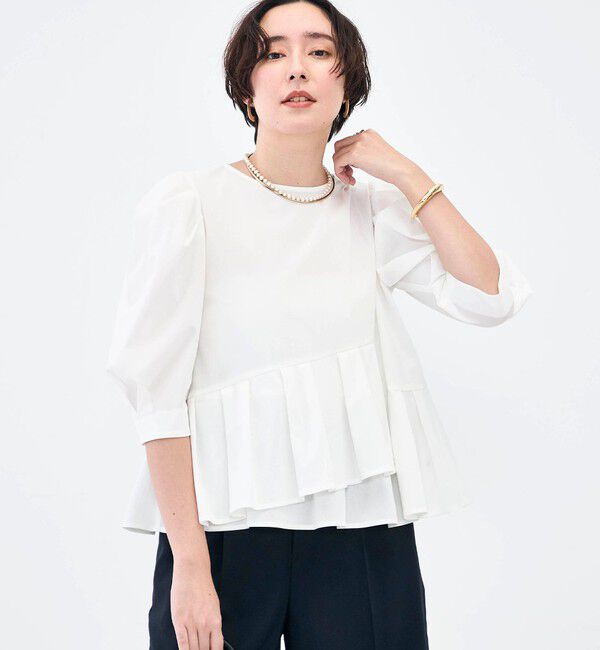 NOLLEY'S「ウォッシャブルサラドラトリコットペプラムブラウス」|シャツ・ブラウス|