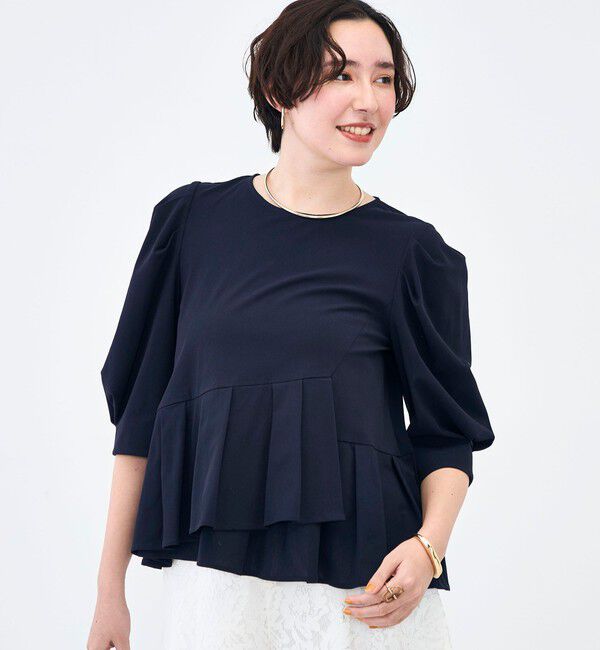 NOLLEY'S「ウォッシャブルサラドラトリコットペプラムブラウス」|シャツ・ブラウス|