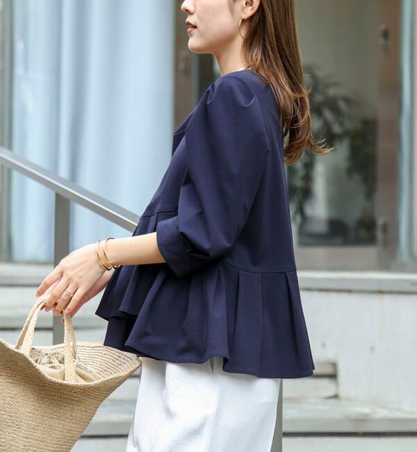 NOLLEY'S「ウォッシャブルサラドラトリコットペプラムブラウス」|シャツ・ブラウス|