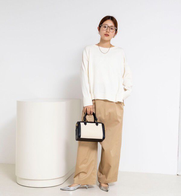 Rie Miller「《手洗い可能》トレーナー風プルオーバーサイドZIP」|ニット・セーター|