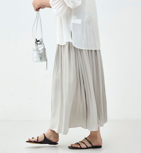 NOLLEY'S sophi「ウォッシャブル割織サテンギャザースカート」|フレア|