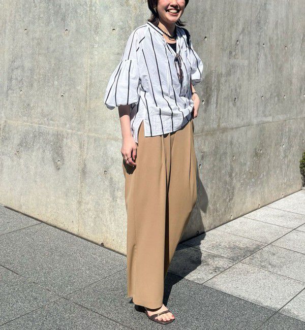 NOLLEY'S「ウォッシャブルドビーストライプブラウス」|シャツ・ブラウス|