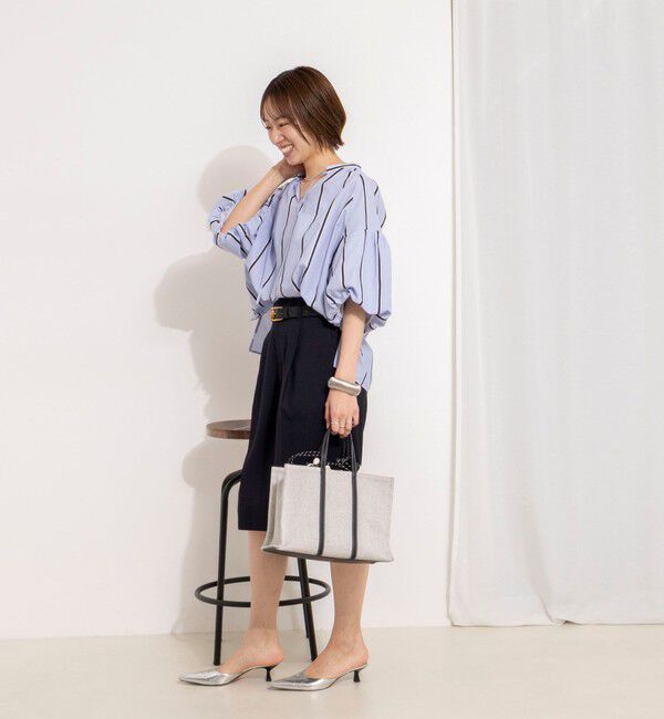 NOLLEY'S「ウォッシャブルドビーストライプブラウス」|シャツ・ブラウス|