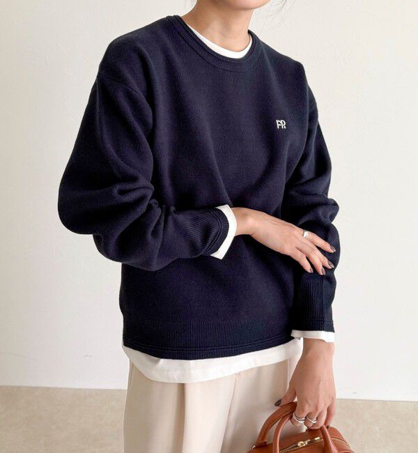 fredy emue「FR刺繍スウェットニットプルオーバー」|ニット・セーター|