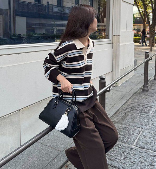 fredy emue「ラガーボーダーニットプルオーバー」|ニット・セーター|