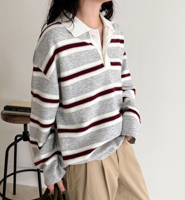 fredy emue「ラガーボーダーニットプルオーバー」|ニット・セーター|