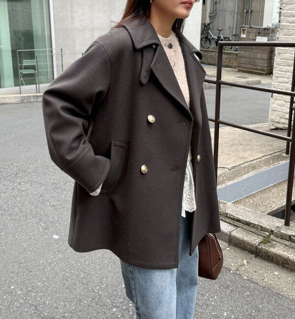 fredy emue「【リバイバル/新色追加】ウール混ミドル丈Pコート」|ピーコート|