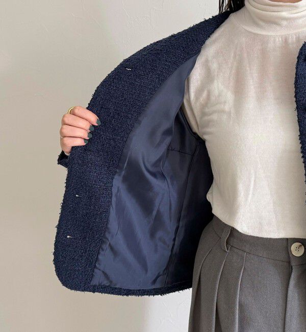 fredy emue「ノーカラーツィードジャケット」|ノーカラージャケット|