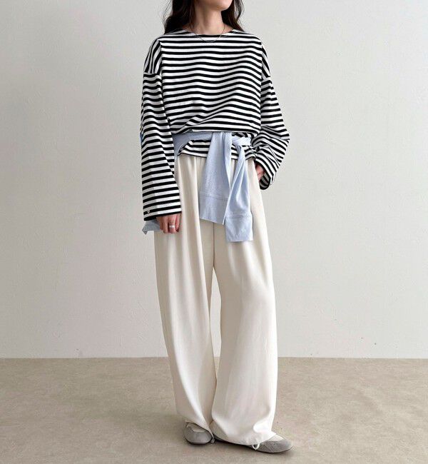 fredy emue「ボーダーハートパッチプルオーバー」|Tシャツ・カットソー|