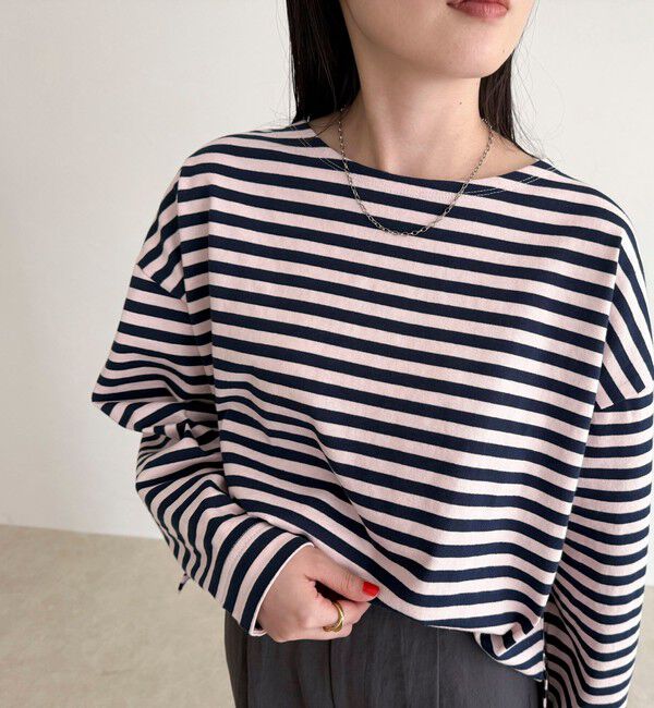 fredy emue「ボーダーハートパッチプルオーバー」|Tシャツ・カットソー|