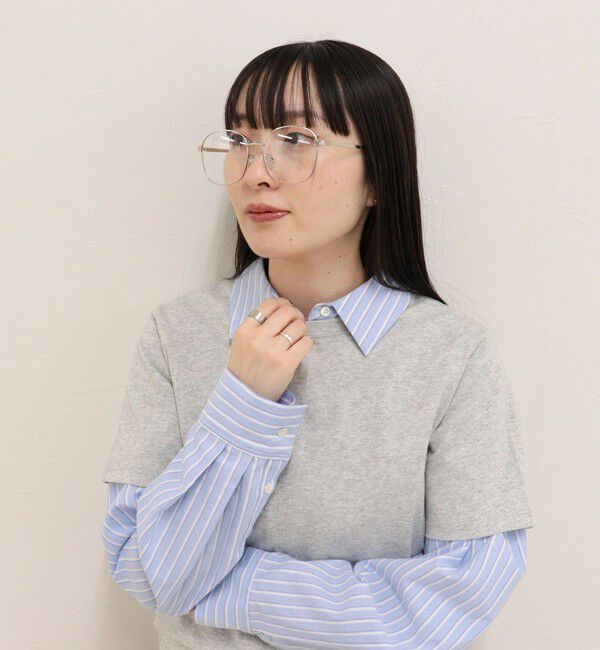 fredy emue「細メタルスクエアメガネ」|メガネ|シルバー