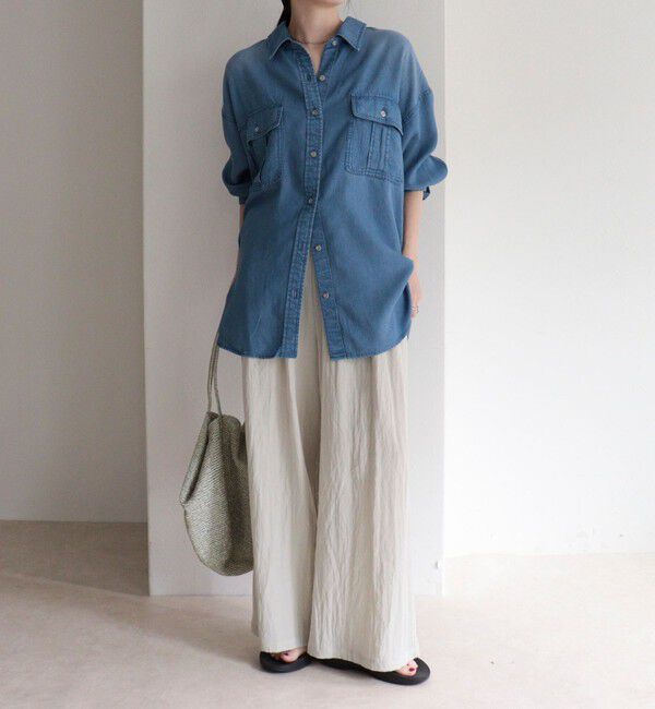 fredy emue「とろみデニムオーバーシャツ」|シャツ・ブラウス|