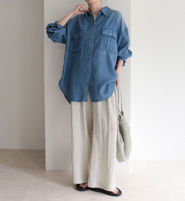 fredy emue「とろみデニムオーバーシャツ」|シャツ・ブラウス|