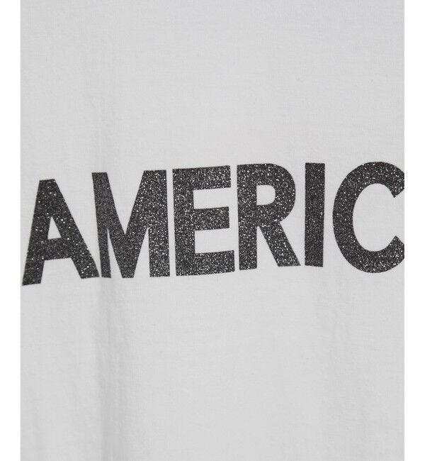SALON adam et rope'「【Americana（アメリカーナ）】ラフィー丸胴 ロゴプリントTシャツ / レタリングTシャツ」|Tシャツ・カットソー|
