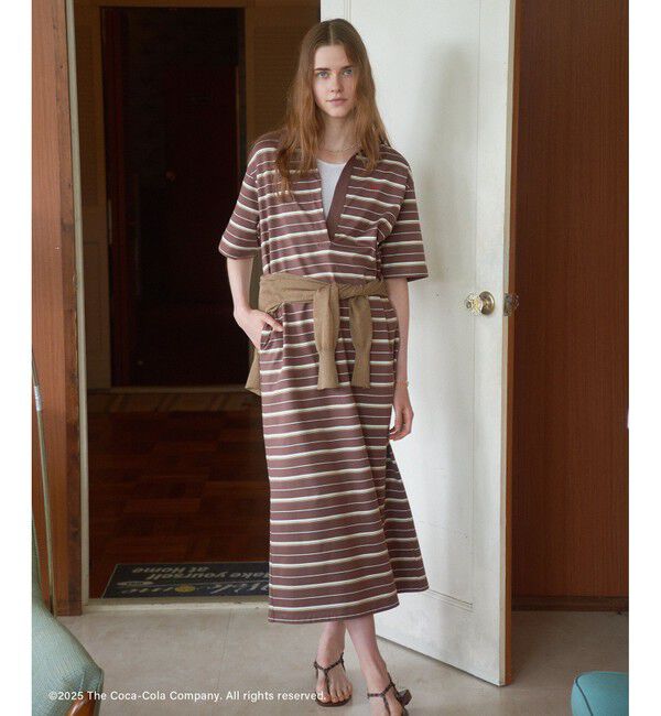 SALON adam et rope'「Coca-Cola マルチボーダーワンピース」|ワンピース|