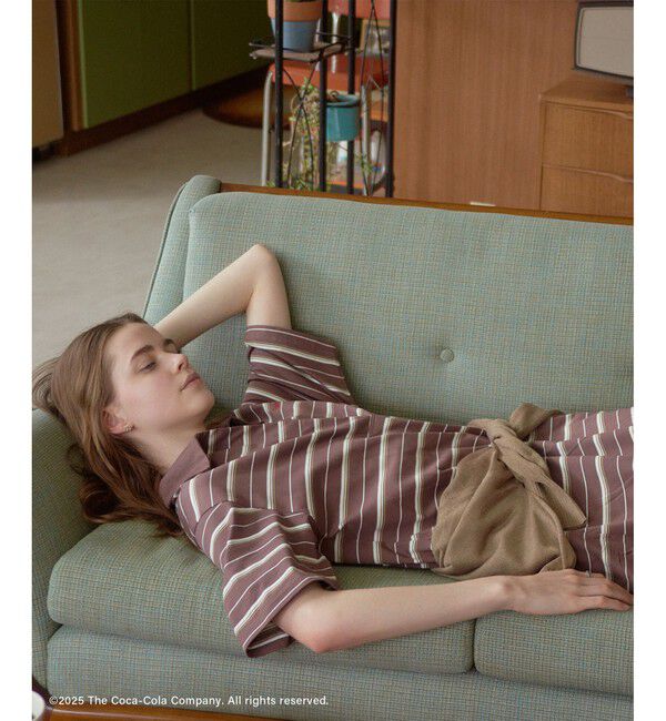 SALON adam et rope'「Coca-Cola マルチボーダーワンピース」|ワンピース|