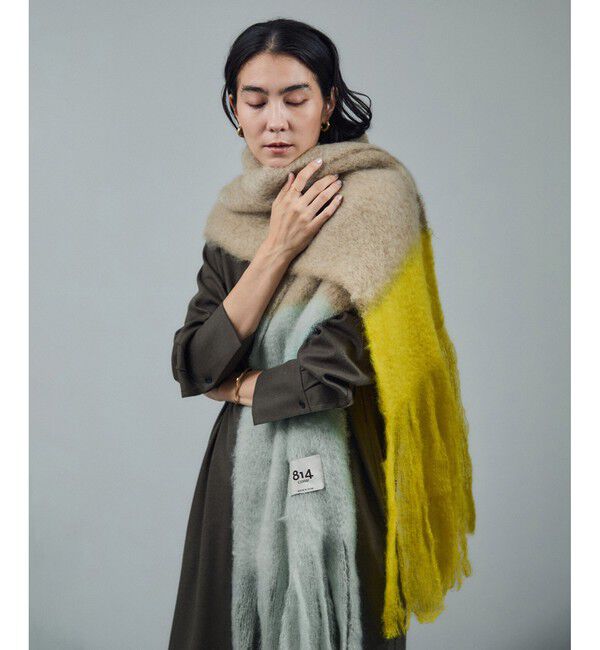 SALON adam et rope'「【Ezcaray（エスカライ）】COLOR BLOCK」|マフラー|イエロー系(82)