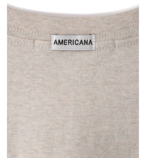 SALON adam et rope'「【Americana（アメリカーナ）】ラフィー丸胴 プリントT / ポイントロゴ」|Tシャツ・カットソー|