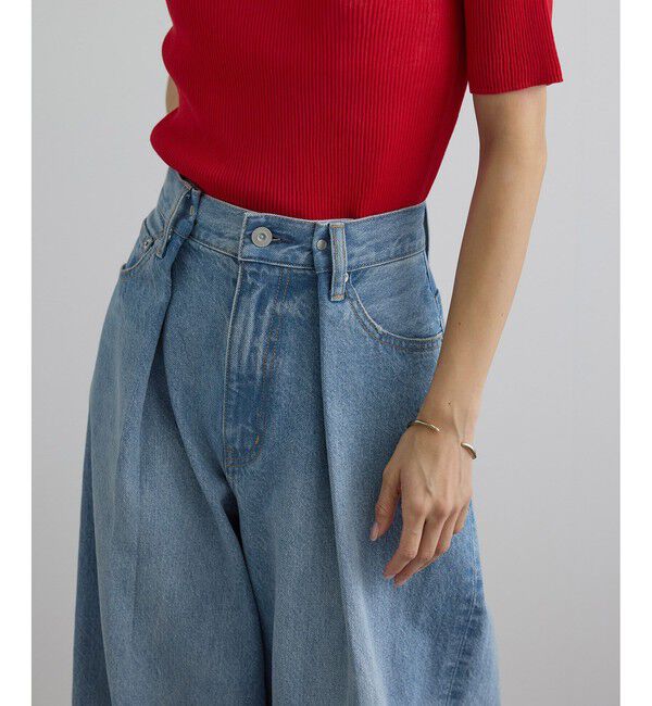 SALON adam et rope'「【WEB限定】フロントタックデニムパンツ」|デニム|