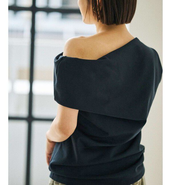 ROPE「アシメスウェットトップス」|Tシャツ・カットソー|ブラック(01)