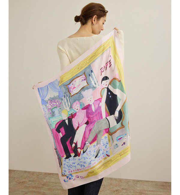 ROPE「【4 ARTIST for ROPE'】コラボ シルクスカーフ/Lサイズ」|バンダナ・スカーフ|ピンク