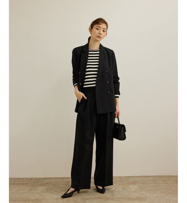 ROPE「【洗える】ウォッシャブルシルク 総針ボーダープルオーバー」|Tシャツ・カットソー|