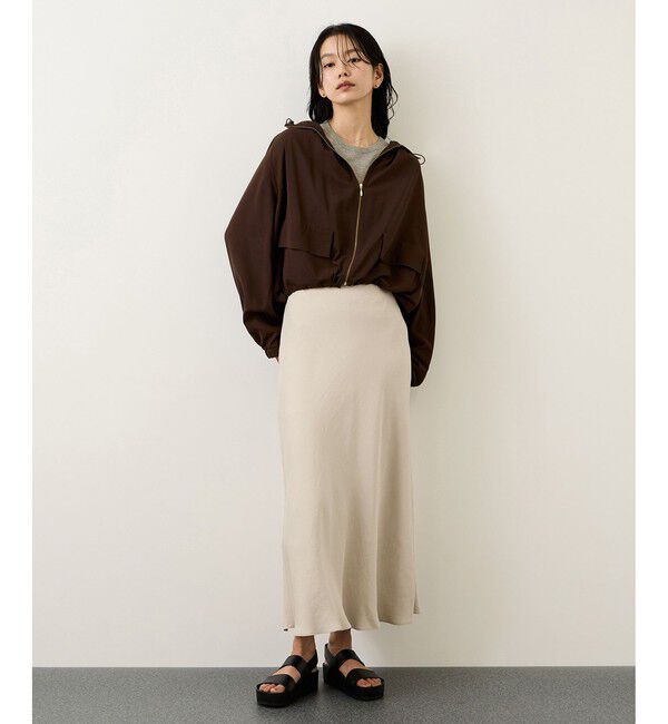 ROPE「リンクルサテンマーメイドスカート」|スカート|