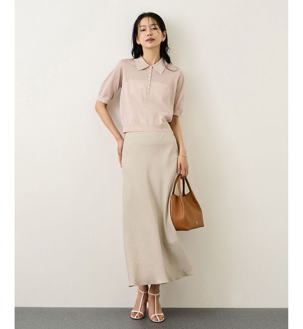 ROPE「リンクルサテンマーメイドスカート」|スカート|