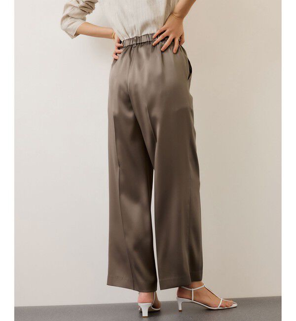 ROPE「ドレープサテンイージーパンツ/セットアップ対応・イージーケア」|チノ|