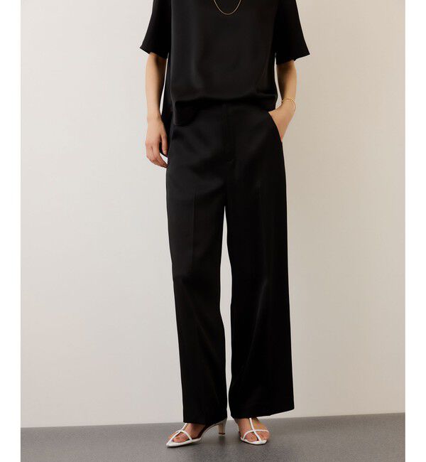 ROPE「ドレープサテンイージーパンツ/セットアップ対応・イージーケア」|チノ|