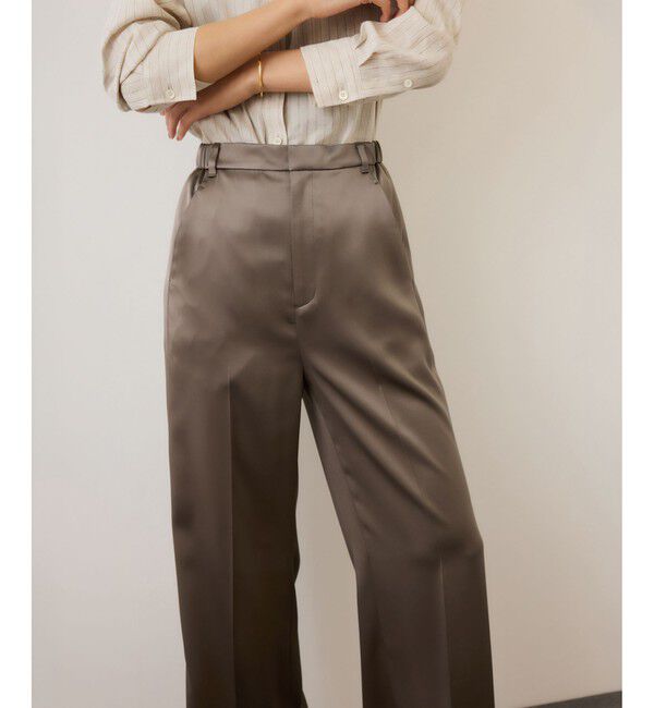 ROPE「ドレープサテンイージーパンツ/セットアップ対応・イージーケア」|チノ|