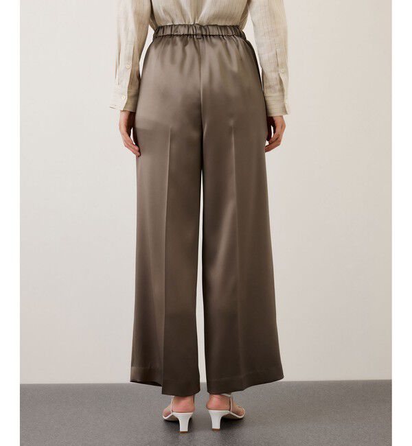 ROPE「ドレープサテンイージーパンツ/セットアップ対応・イージーケア」|チノ|