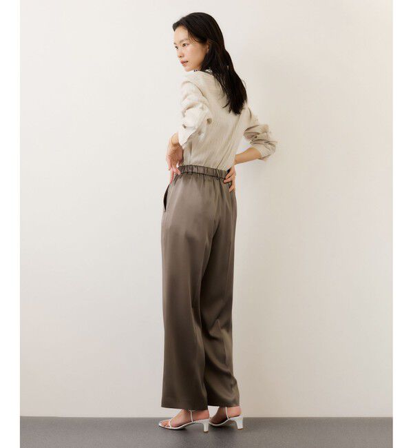 ROPE「ドレープサテンイージーパンツ/セットアップ対応・イージーケア」|チノ|