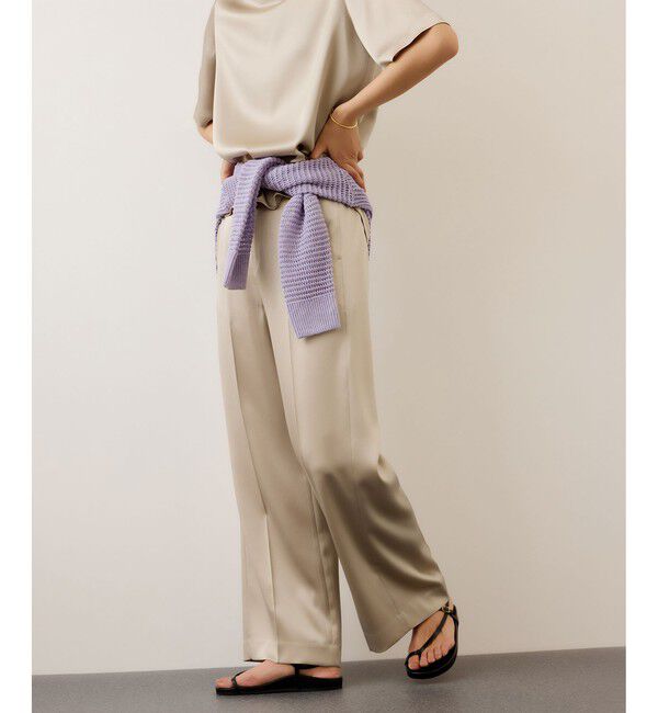 ROPE「ドレープサテンイージーパンツ/セットアップ対応・イージーケア」|チノ|