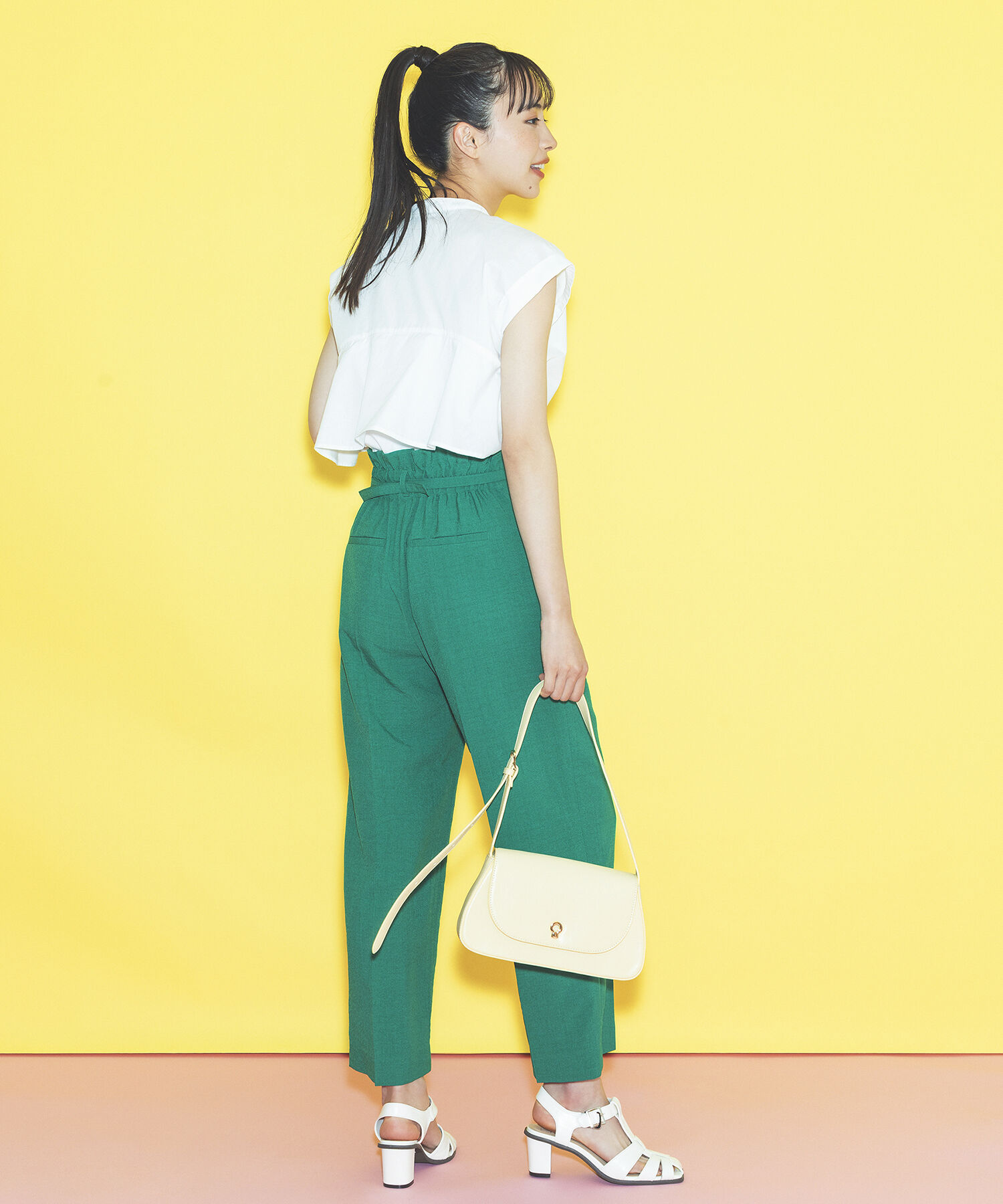 VIS「【接触冷感・洗える】美easy Dカンベルト付きワイドパンツ【セットアップ対応】」|スラックス|