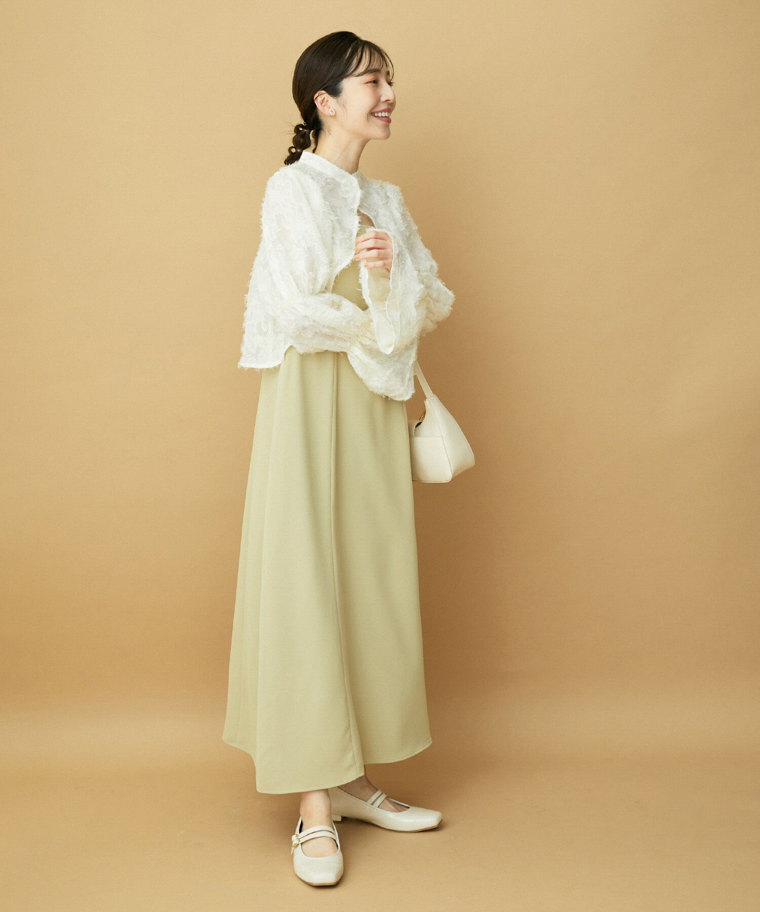 VIS「【VIS DRESS】シャーリングボレロセットワンピース」|ワンピース|