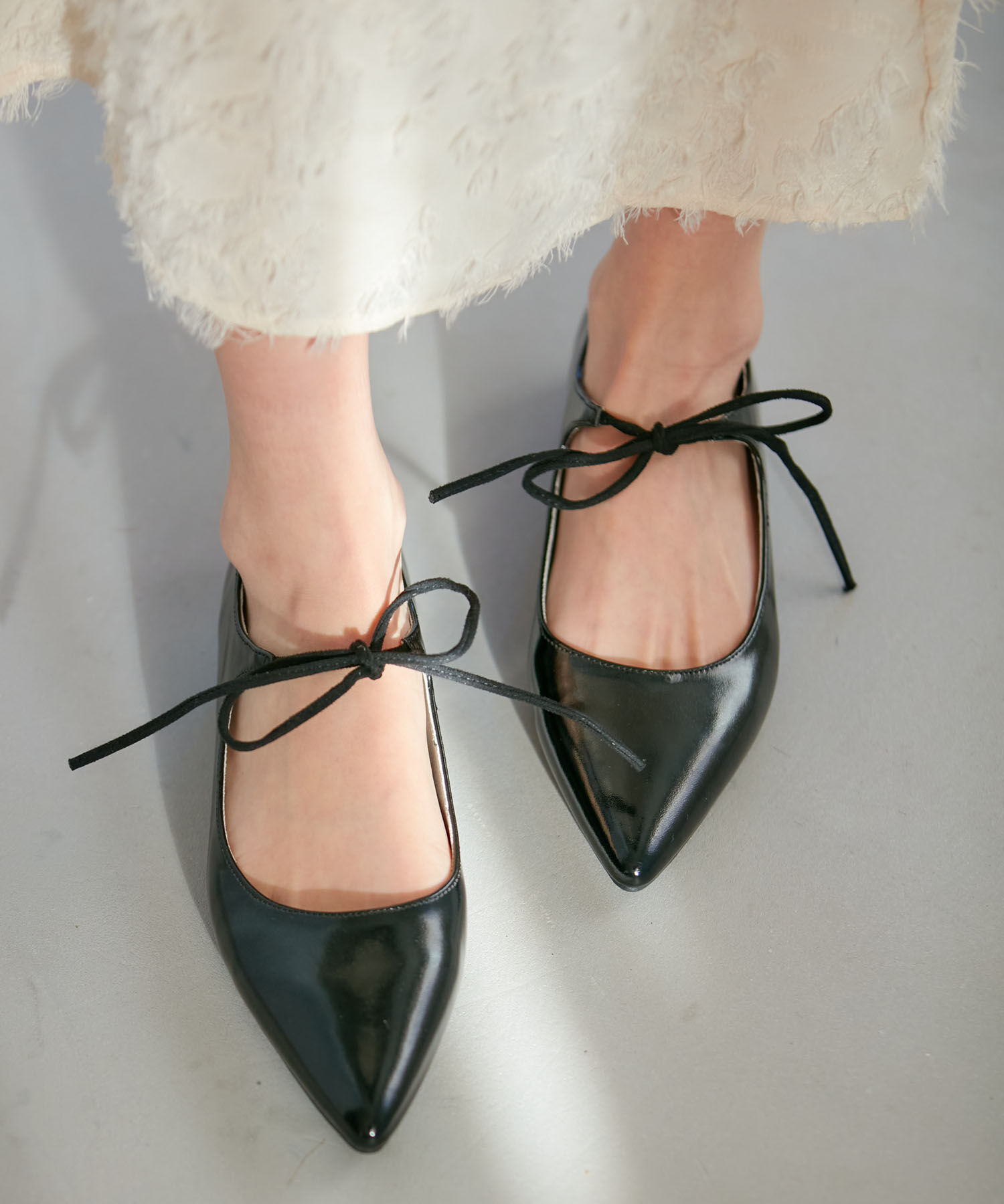 Juze「【新色・追加生産】リボンフラットパンプス」|パンプス|