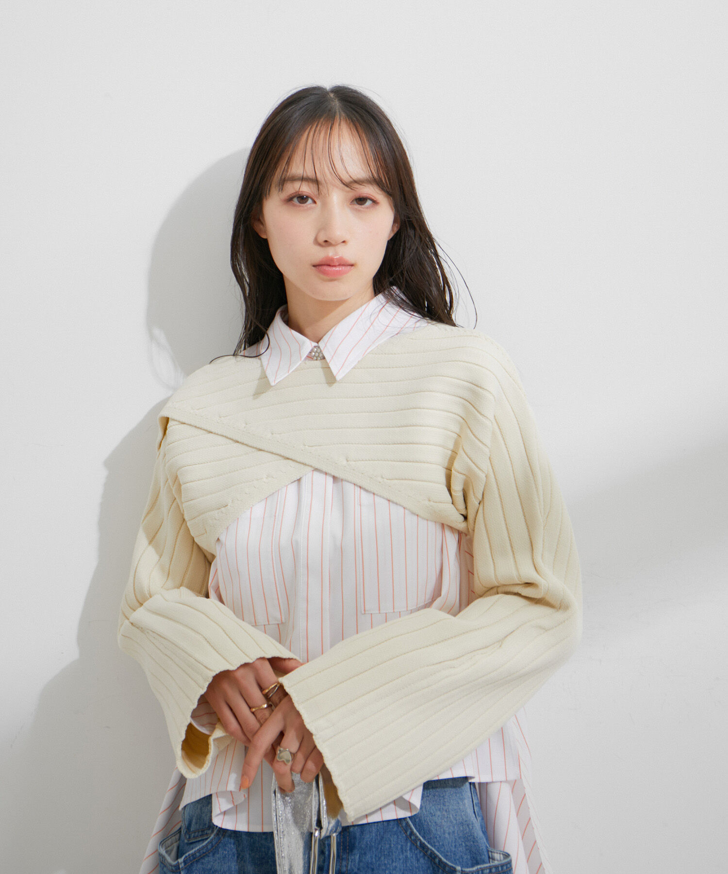 VIS「【STAYC/SIEUN着用】レイヤードニットプルオーバー」|ニット・セーター|