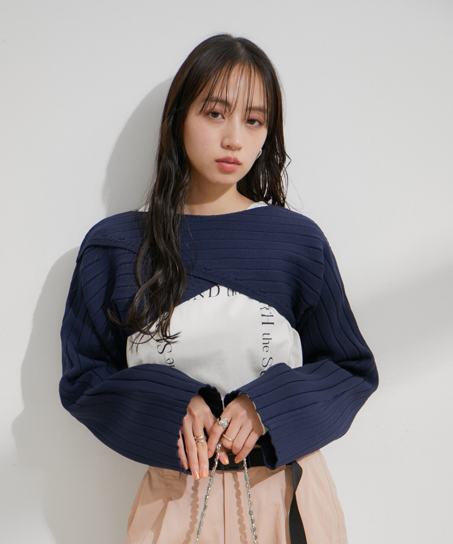 VIS「【STAYC/SIEUN着用】レイヤードニットプルオーバー」|ニット・セーター|