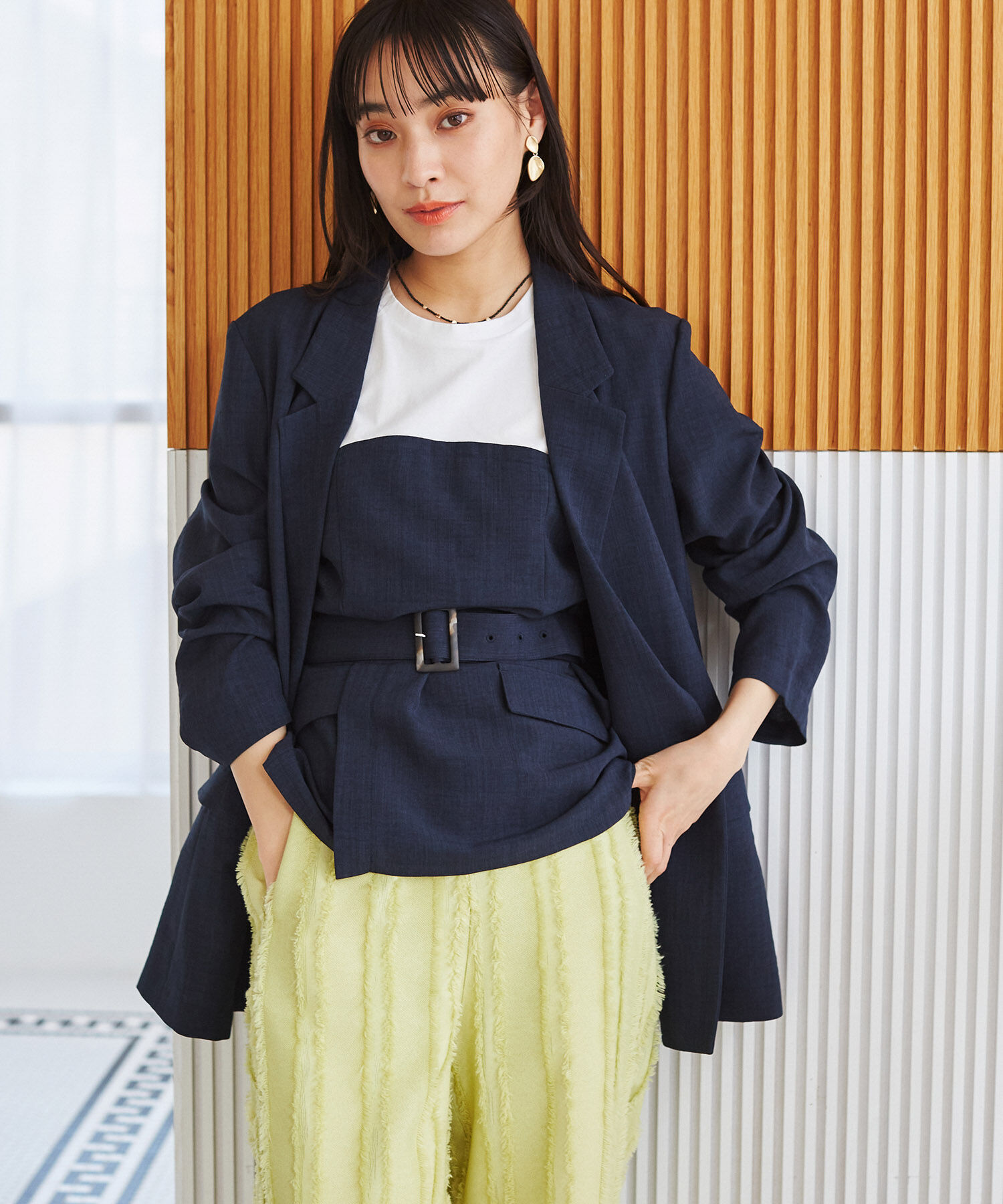 VIS「【接触冷感・洗える】美easyコルセットドッキングプルオーバー」|Tシャツ・カットソー|