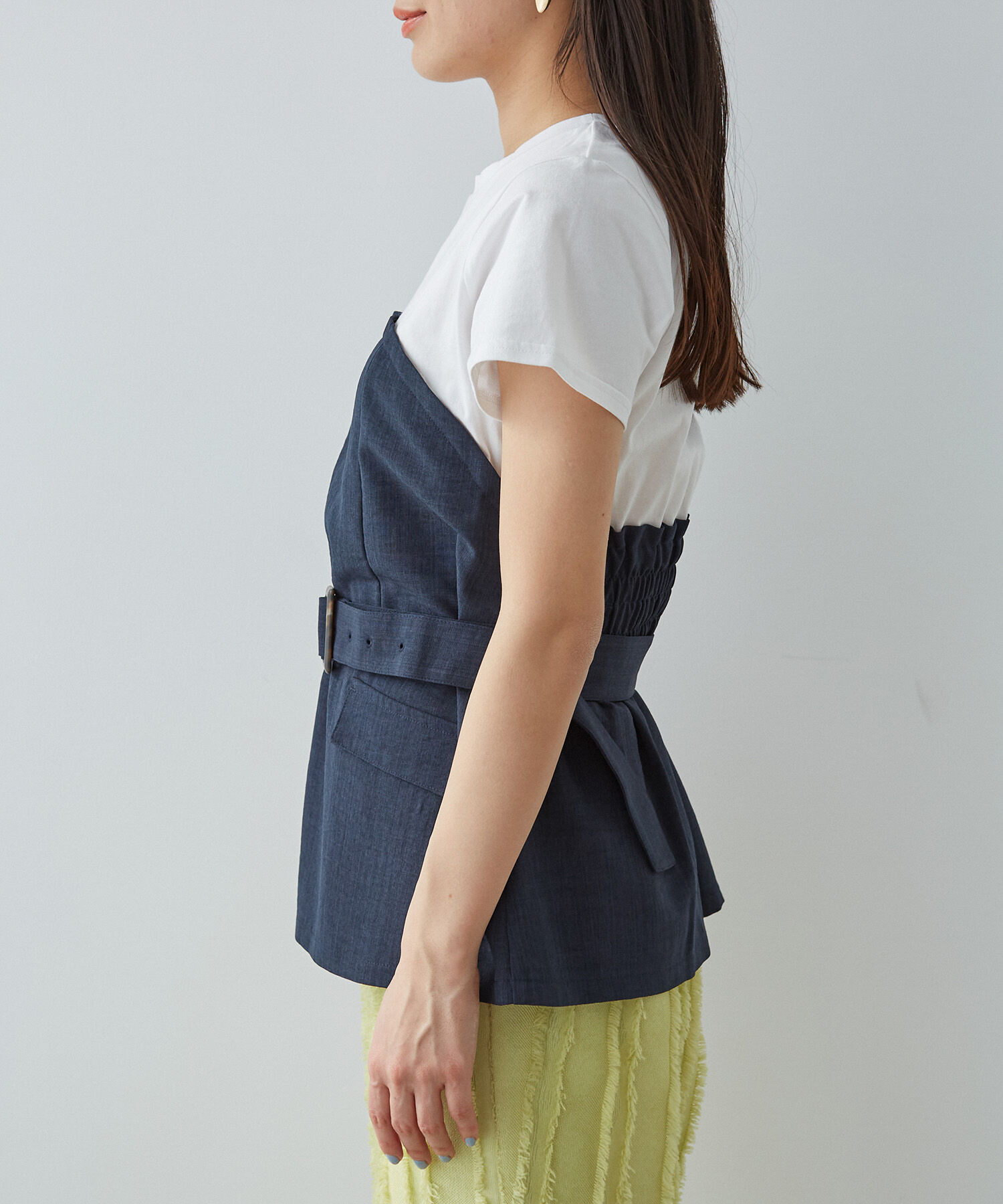 VIS「【接触冷感・洗える】美easyコルセットドッキングプルオーバー」|Tシャツ・カットソー|