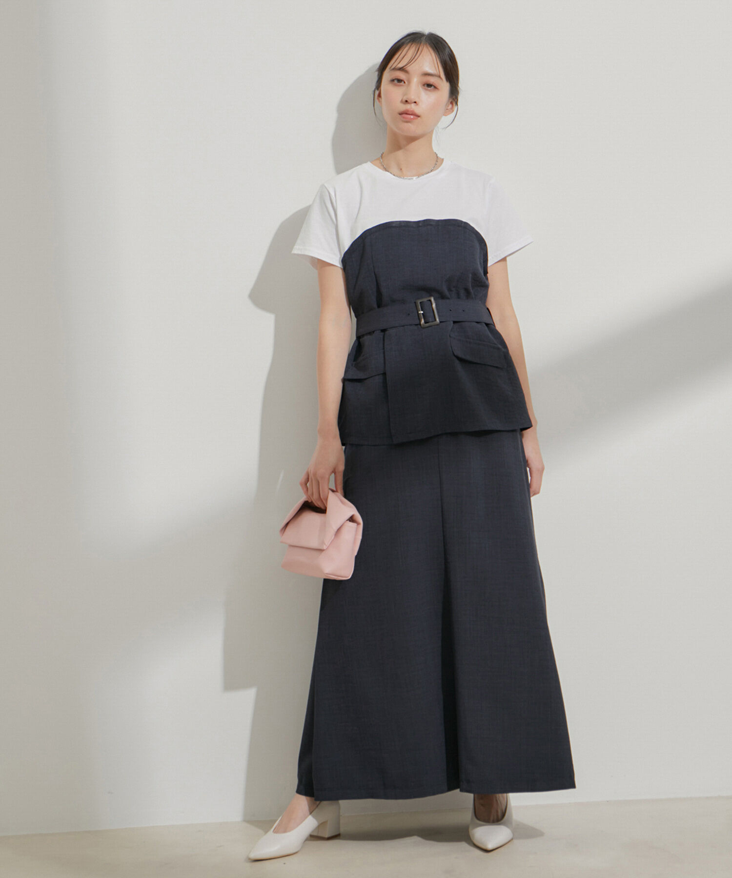 VIS「【接触冷感・洗える】美easyコルセットドッキングプルオーバー」|Tシャツ・カットソー|