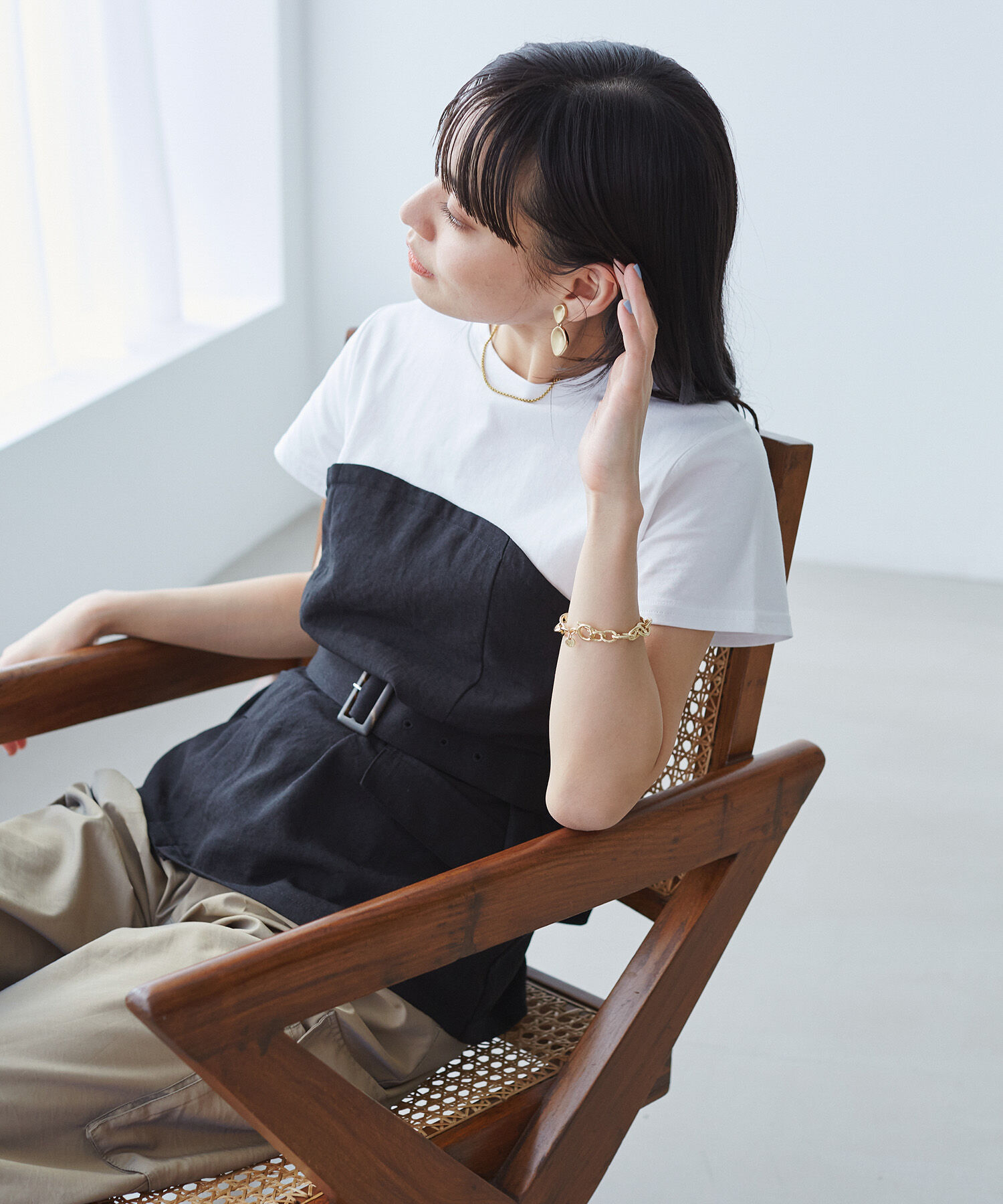 VIS「【接触冷感・洗える】美easyコルセットドッキングプルオーバー」|Tシャツ・カットソー|