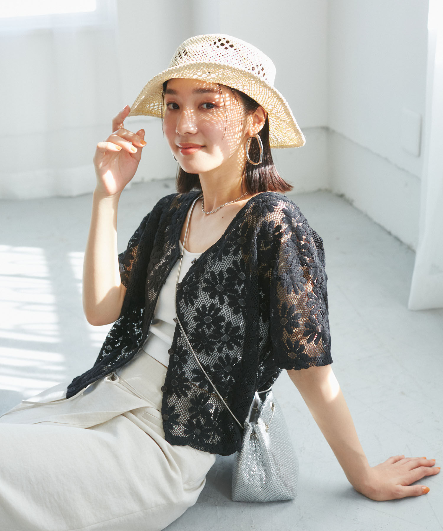 VIS「トライアングルメッシュ雑材ハット」|ハット|