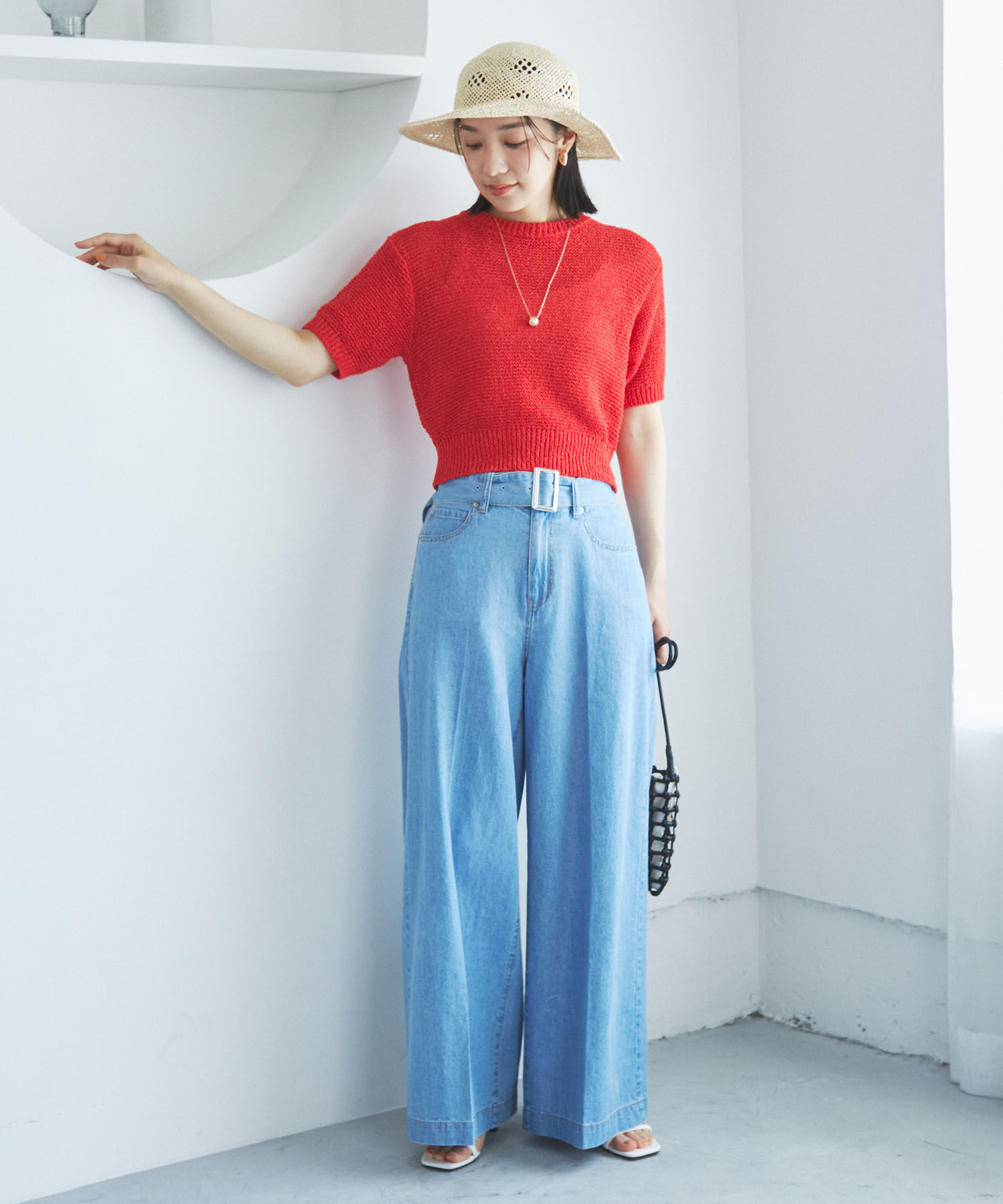 VIS「トライアングルメッシュ雑材ハット」|ハット|