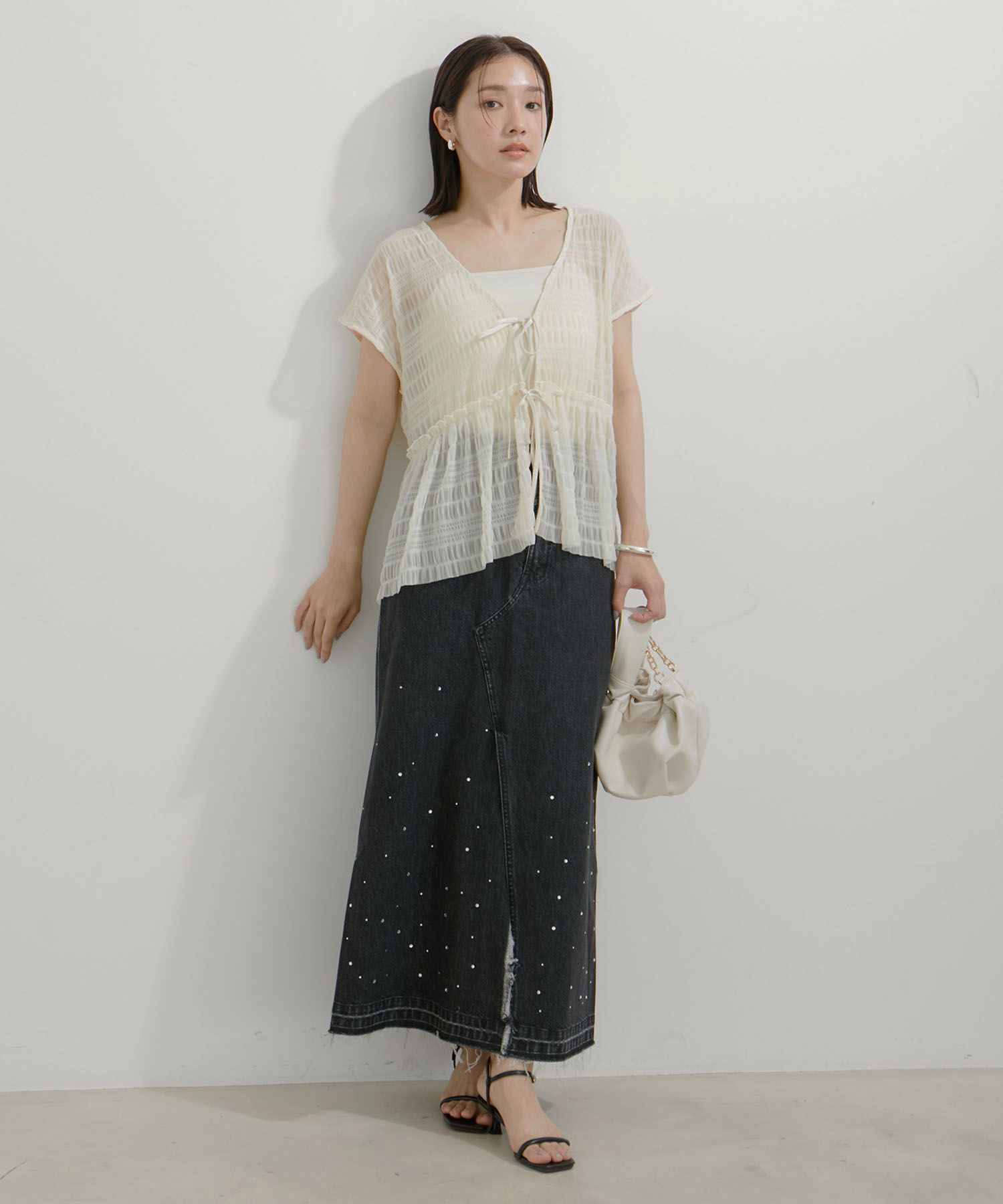 VIS「【SET】シャーリングカーデ&times;キャミアンサンブル【洗える】」|その他|